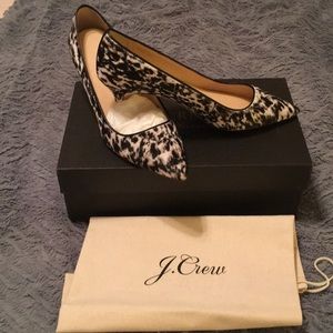 J Crew black and white kitten heels